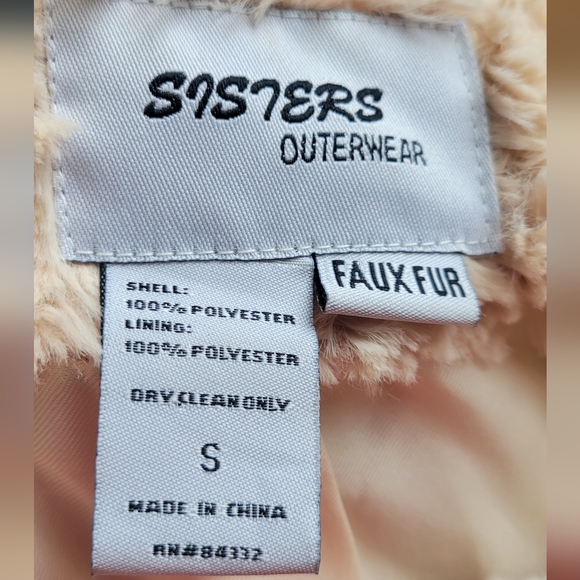 Rich girl beige/cream faux fur coat, y2k jacket - Picture 3 of 6